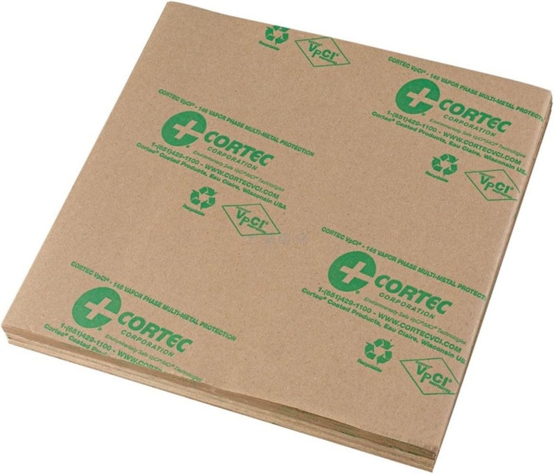 Cortec VCI Paper Sheets 12 by 12 inches - 35# Gauge - VpCI-146 Anti-Rust Anti-Corrosion Paper (Pack of 50 Sheets) - Image 1